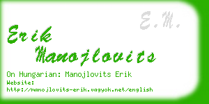 erik manojlovits business card